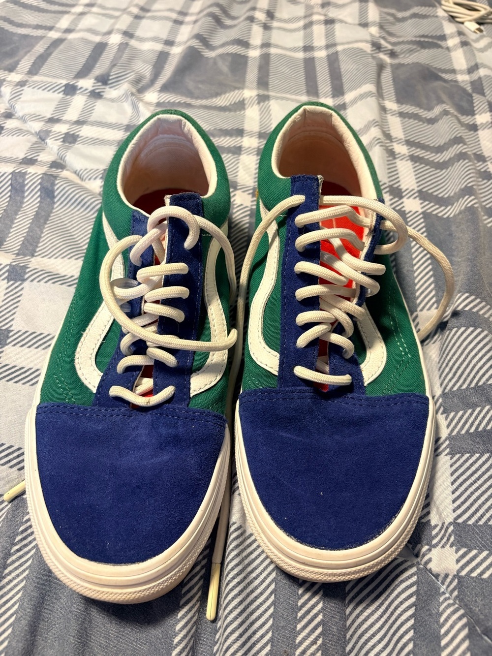 VANS Yacht Club Old Skool Lace Up Yellow Green Blue Sneakers Size 6.5M 8W
